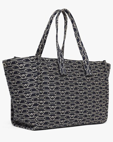 Emporio Armani Canvas Jacquard Denim Tote Bag
