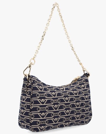 Emporio Armani Canvas Jacquard Navy Denim Baguette Bag