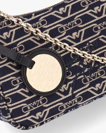 Emporio Armani Canvas Jacquard Navy Denim Baguette Bag