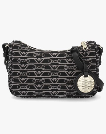 Emporio Armani Canvas Jacquard Black Shoulder Bag