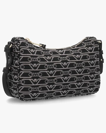 Emporio Armani Canvas Jacquard Black Shoulder Bag