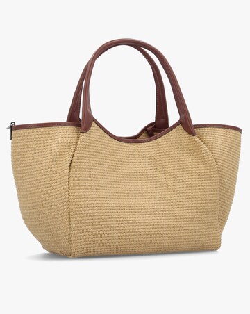Emporio Armani Woven Straw Medium Natural Tan Shopper Bag