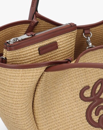 Emporio Armani Woven Straw Medium Natural Tan Shopper Bag