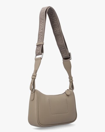 Emporio Armani Lilly Taupe Pebbled Baguette Bag