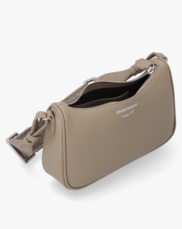 Emporio Armani Lilly Taupe Pebbled Baguette Bag
