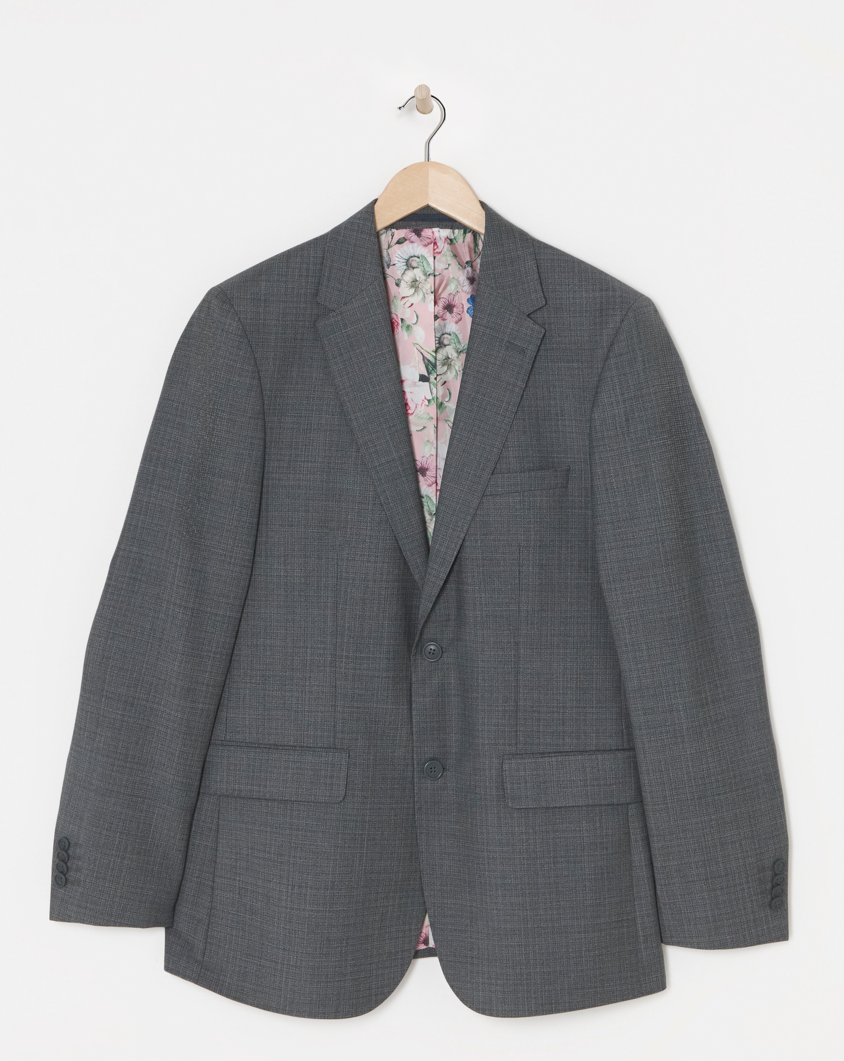 William Hunt Textured Grey Suit Jacket