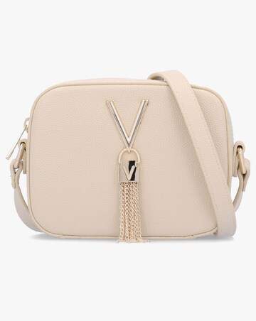 Valentino Bags Divina Beige Pebbled Camera Bag