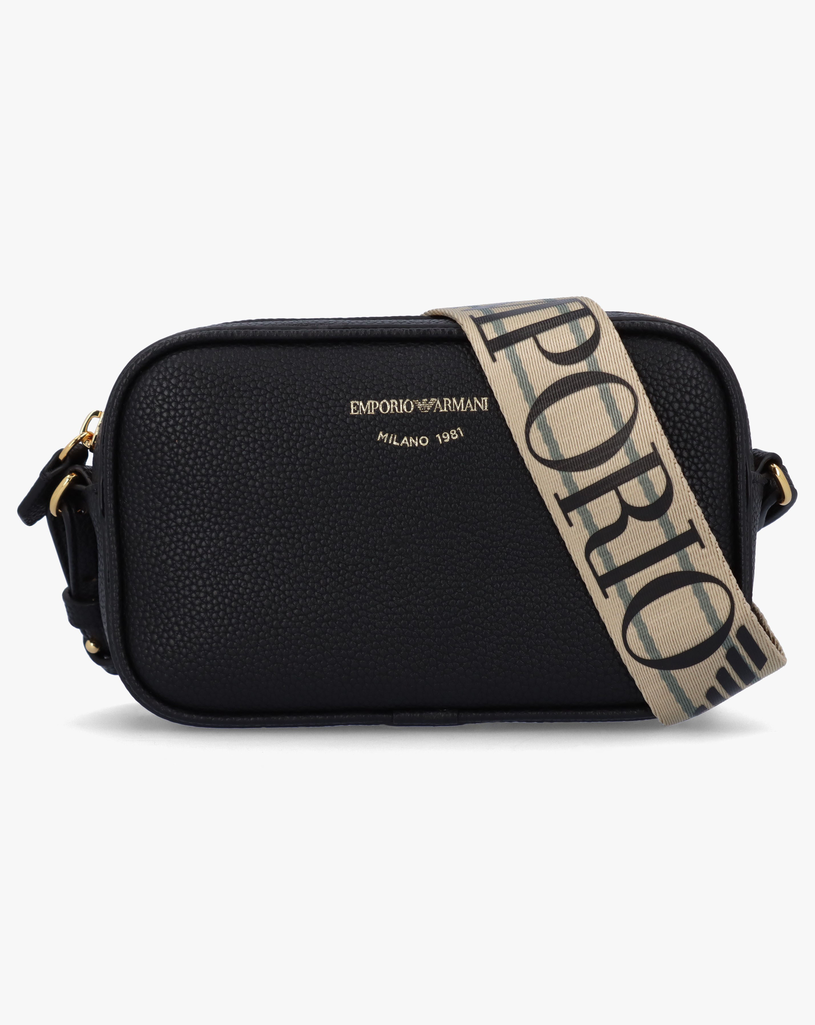 Emporio Armani Piped Black Camera Bag