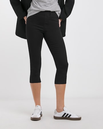 Amber Black Pull On Crop Jeggings