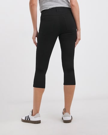 Amber Black Pull On Crop Jeggings
