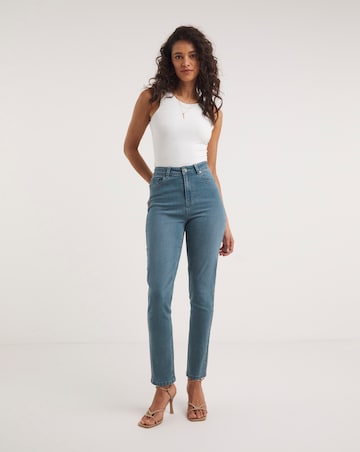 Simply Be Lexi Mid Blue High Waist Super Soft Slim Leg Jeans