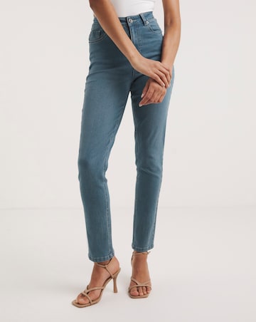 Simply Be Lexi Mid Blue High Waist Super Soft Slim Leg Jeans