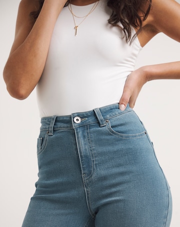 Simply Be Lexi Mid Blue High Waist Super Soft Slim Leg Jeans