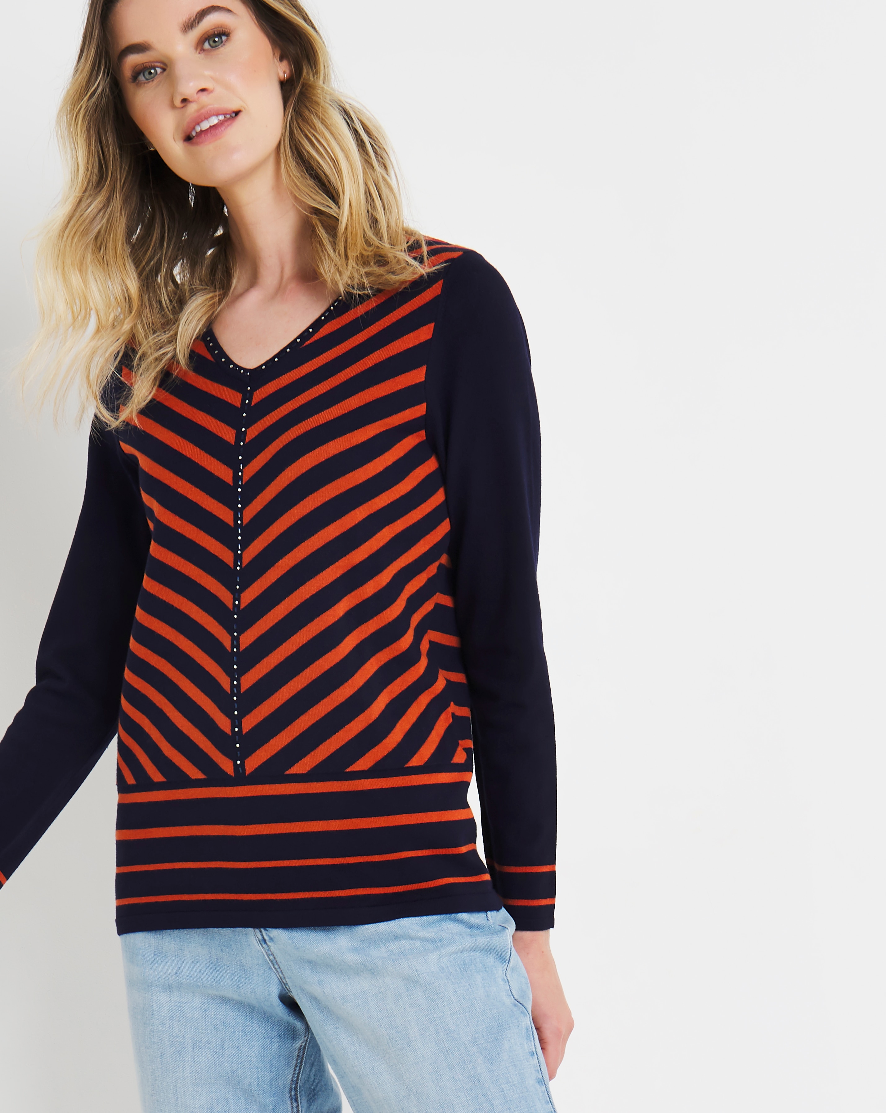 chevron stripe jumper