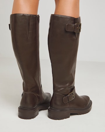 Buckle Detail Knee High Boots ExWide C