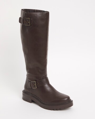 Buckle Detail Knee High Boots ExWide C