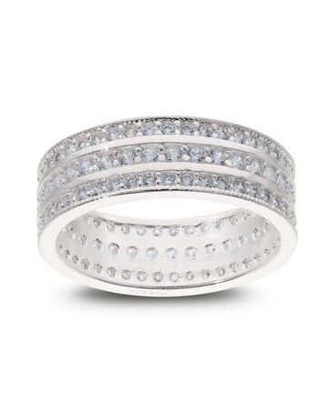 Sterling Silver Cubic Zirconia Full Eternity Band Ring