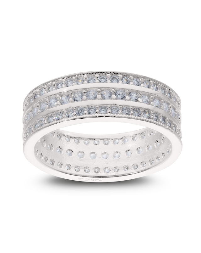 Sterling Silver CZ Eternity Ring - Silver