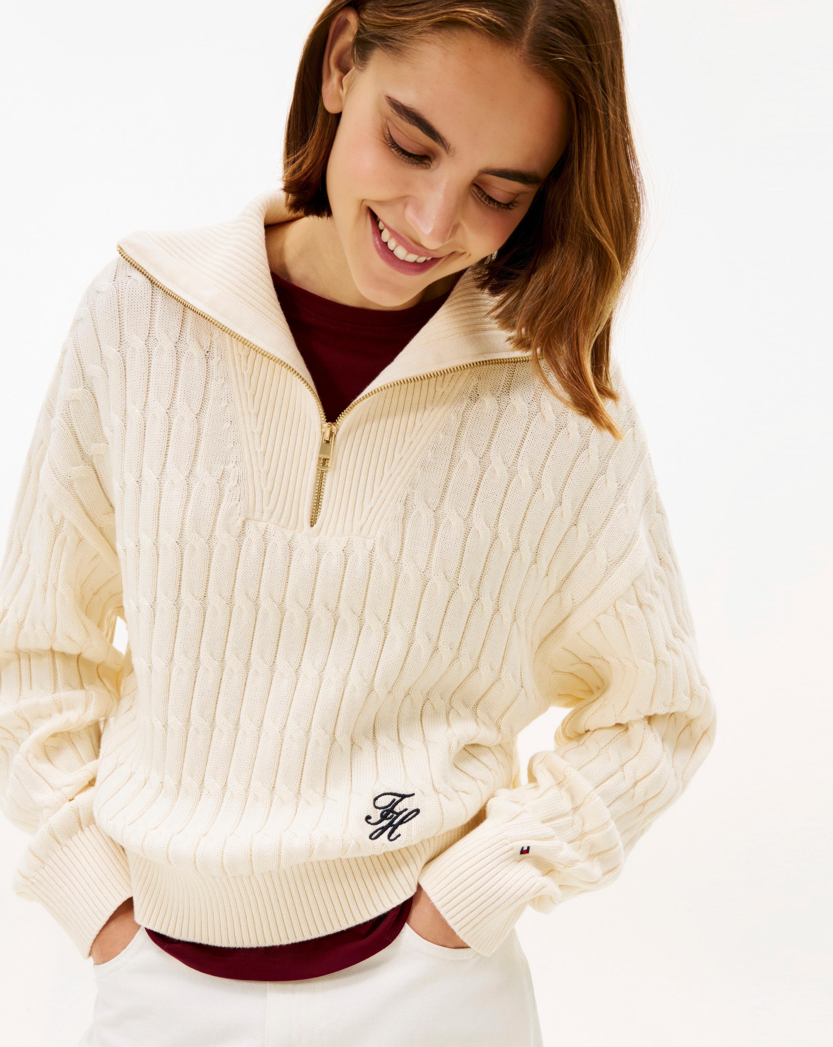 New In - Tommy Hilfiger Cable Zip Hoodie