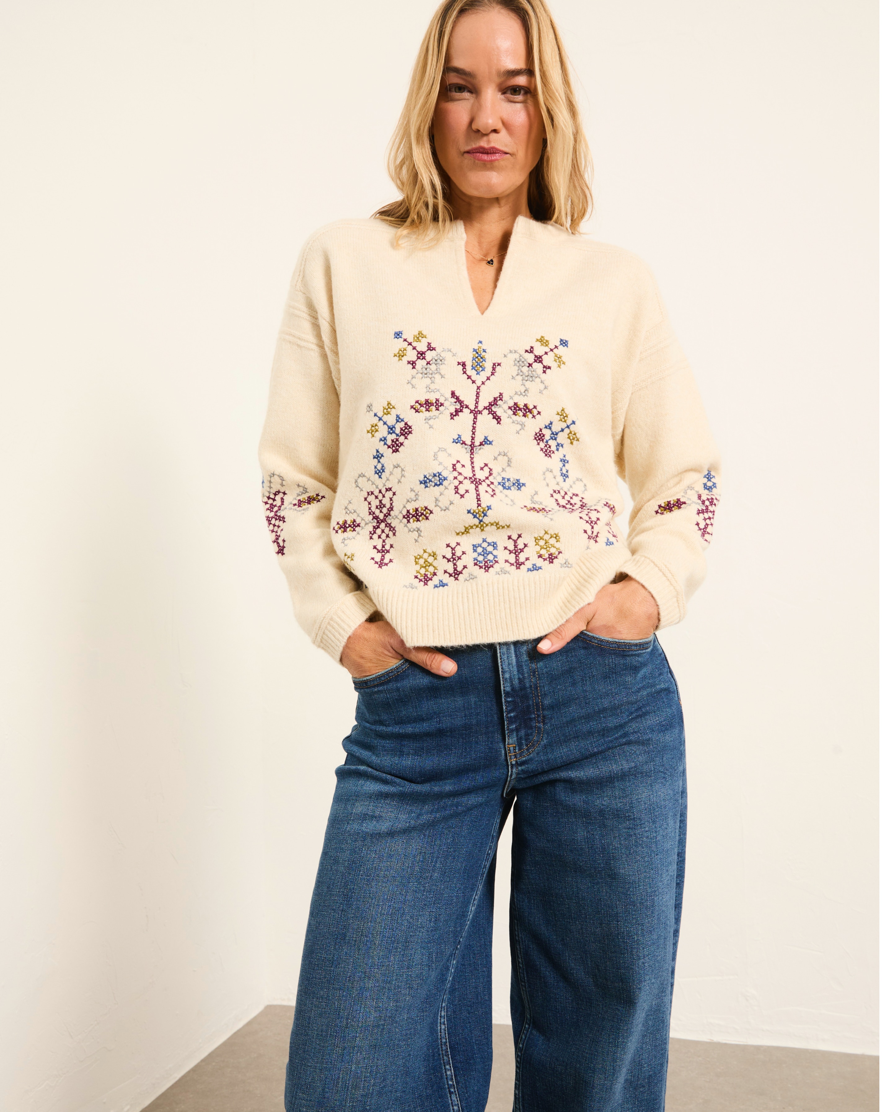 New In - FatFace Floral Jumper