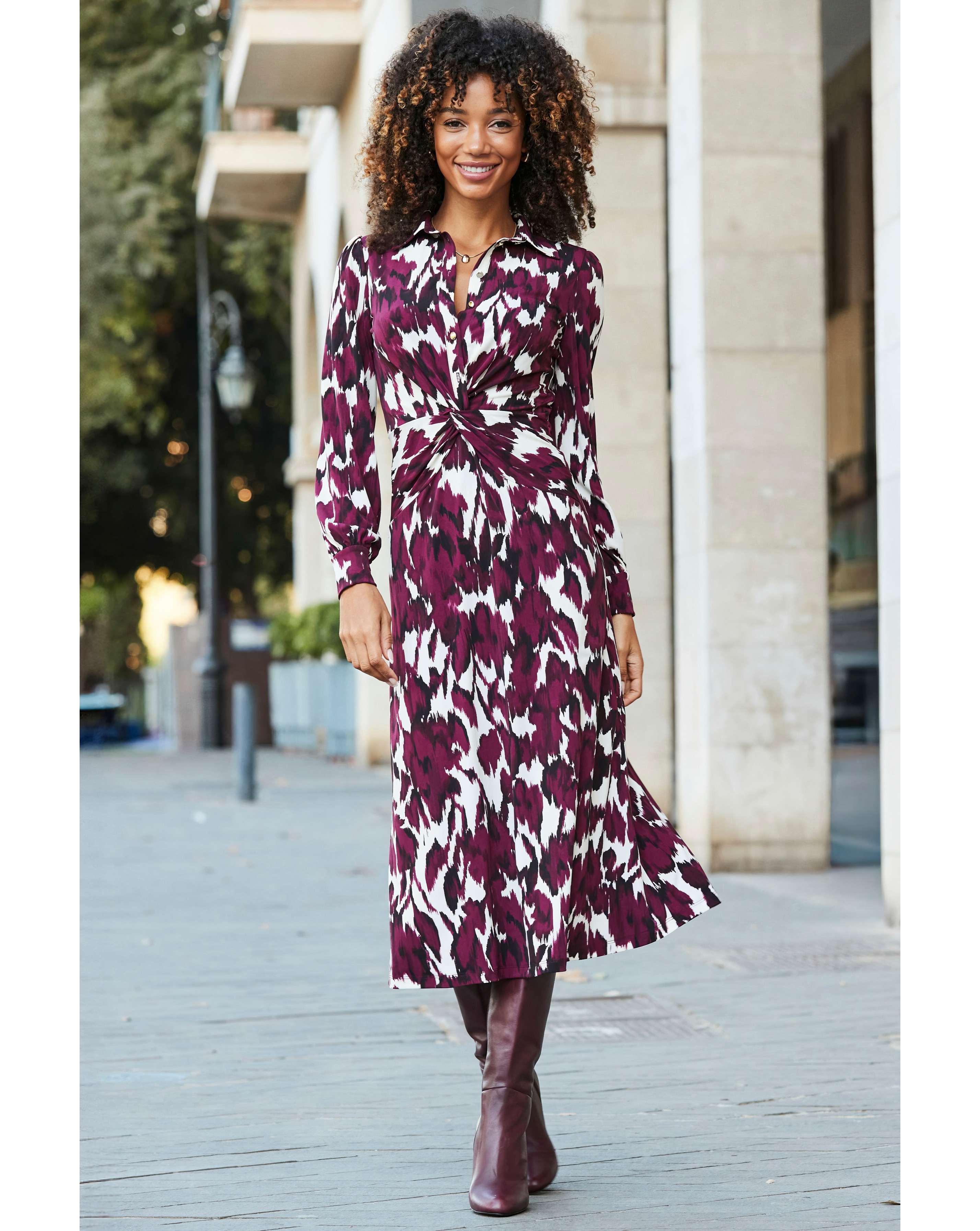 Sosander Ikat Twist Front Dress