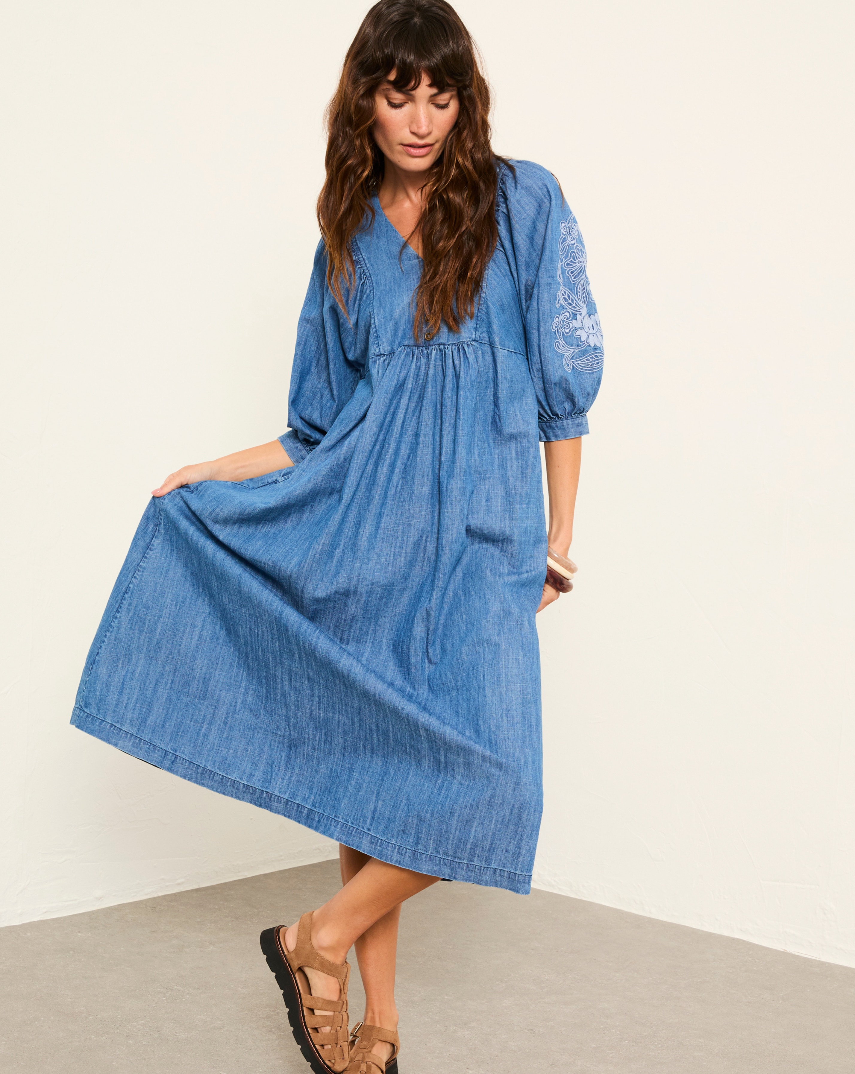 New In - FatFace Denim Midi