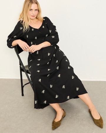 FatFace Adele Embroidery Midi Dress