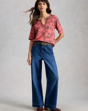 White Stuff Weaver Notch Neck Tee