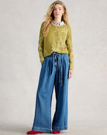 White Stuff Olive Print Jumper