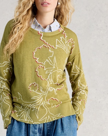 White Stuff Olive Print Jumper