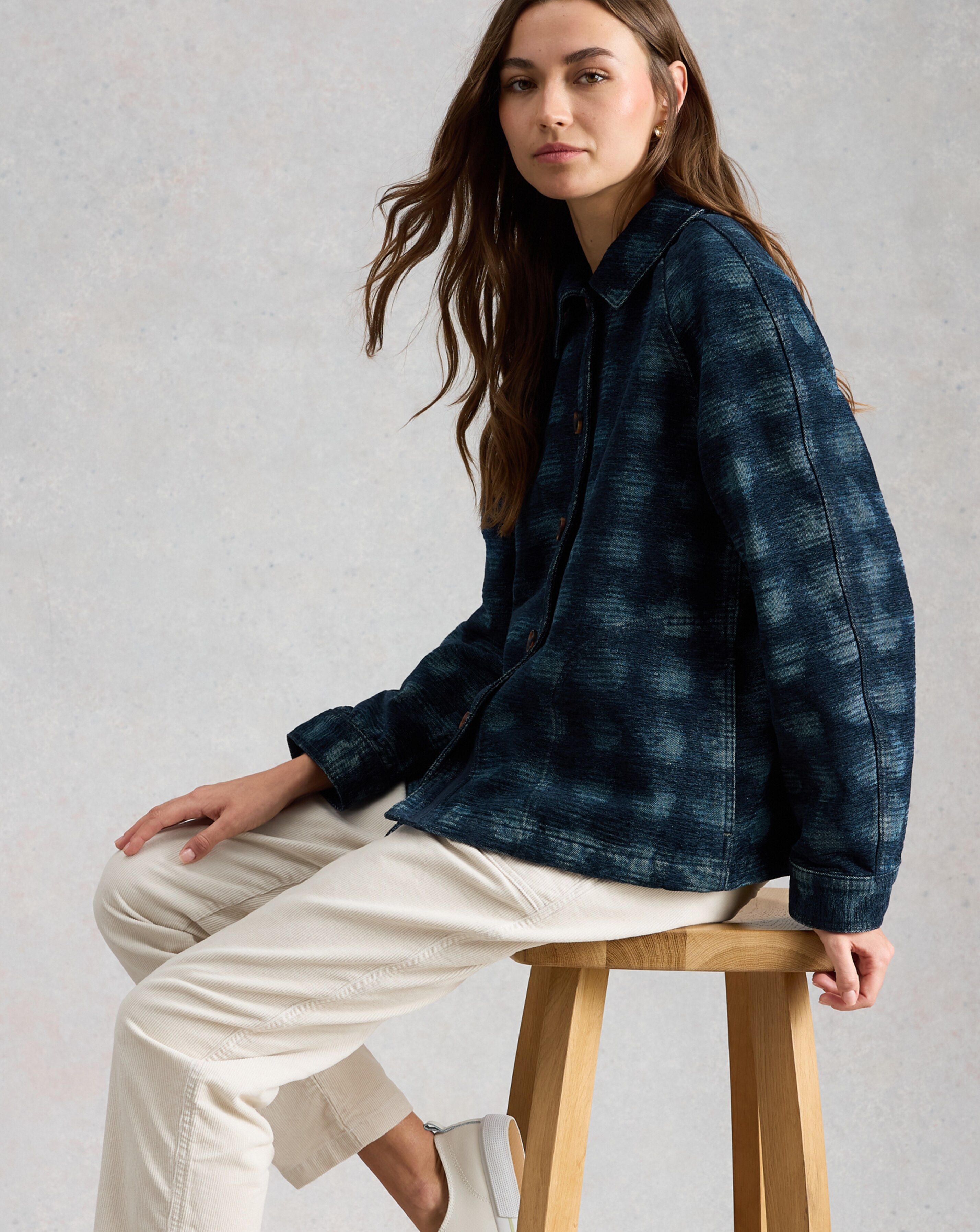 White Stuff Eden Denim Jacquard Jacket