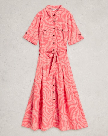 White Stuff Tiff Linen Blend Shirt Dress