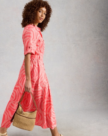 White Stuff Tiff Linen Blend Shirt Dress