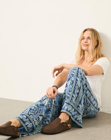 FatFace Ines Woodblock Wide Leg Trouser