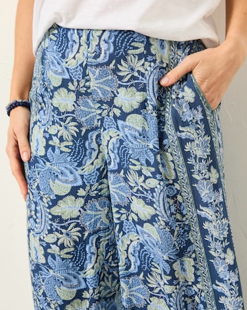 FatFace Ines Woodblock Wide Leg Trouser