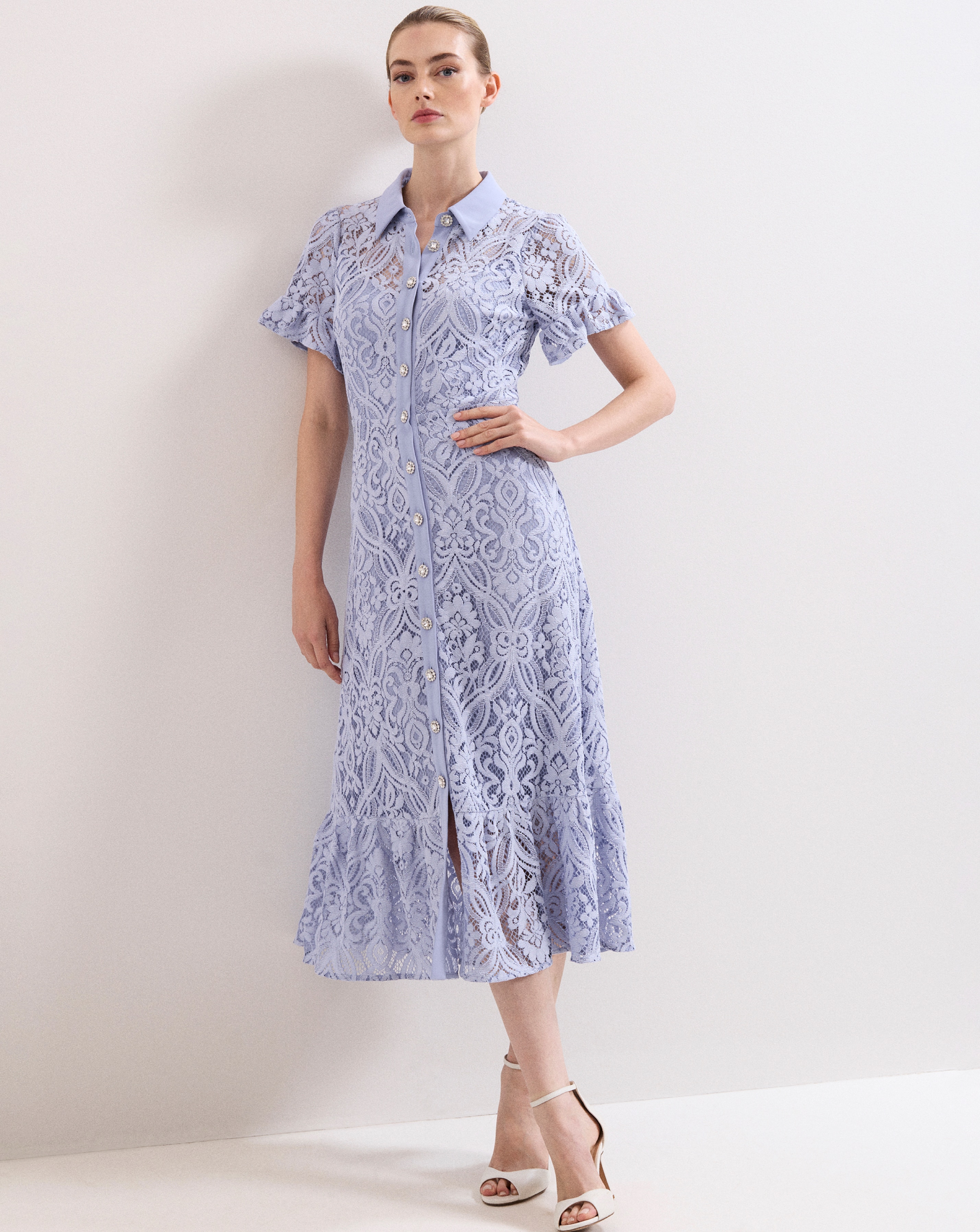 New In - Phase Eight Carmine Lace Midi Dress