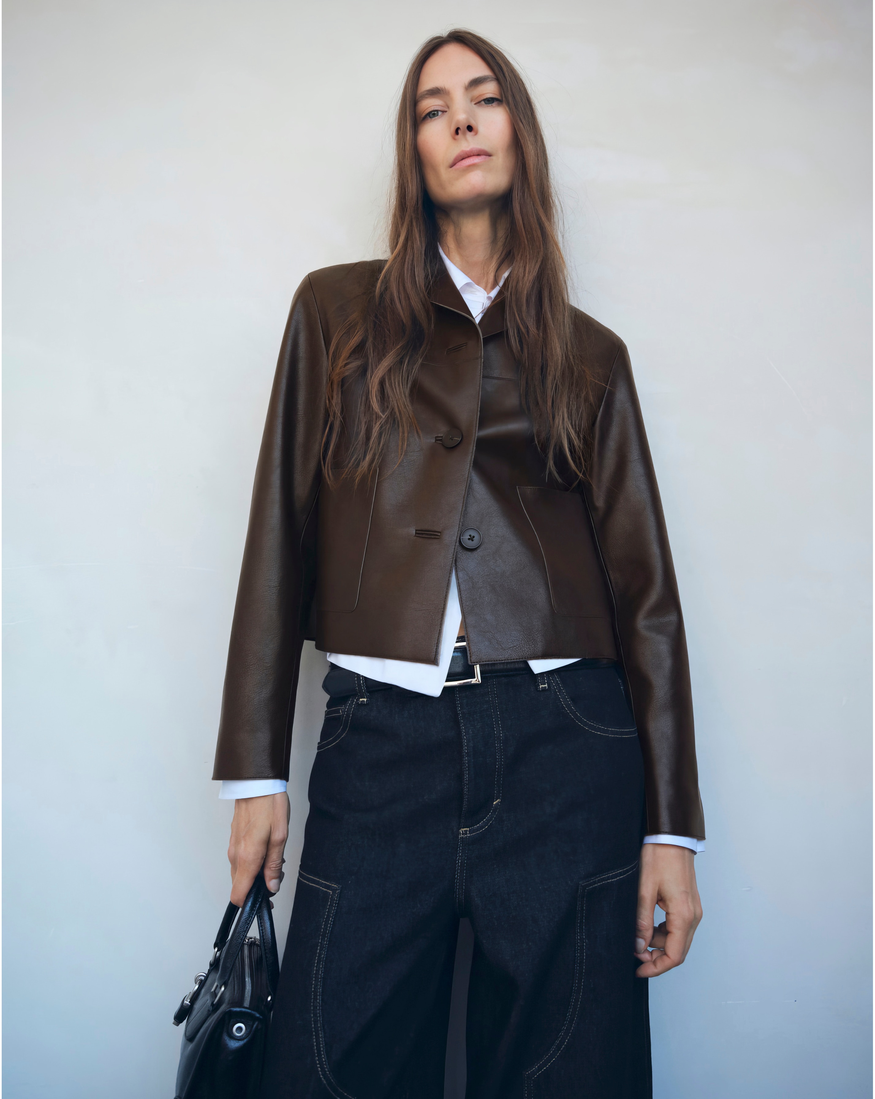 New In - Mango Faux Leather Collared Jacket