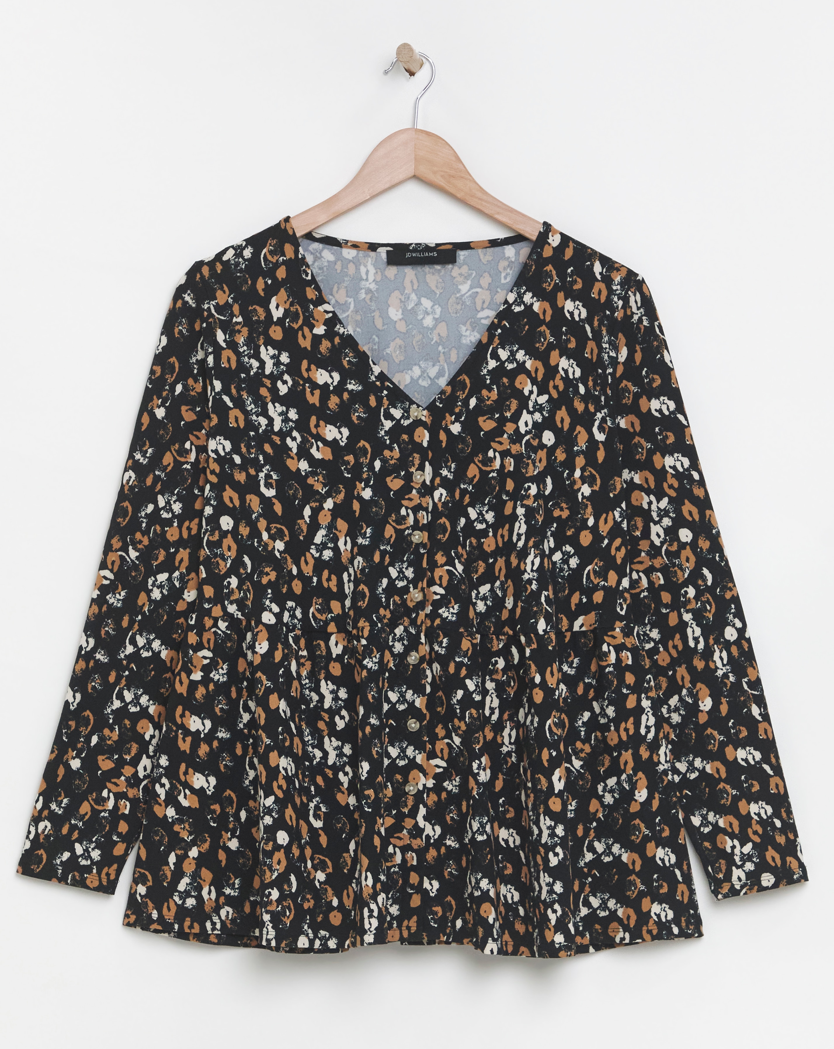 Long Sleeve Button Detail Top