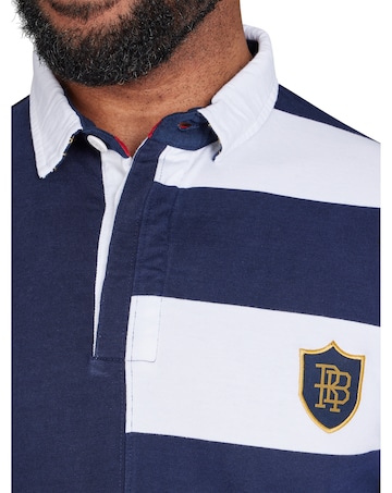 Raging Bull Long Sleeve Harlequin Stripe Rugby Navy