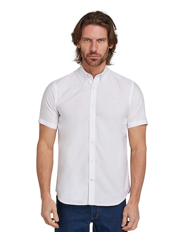 Raging Bull Short Sleeve Lightweight Oxford Shirt White