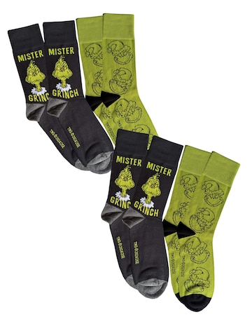 Mens 4pk The Grinch Socks