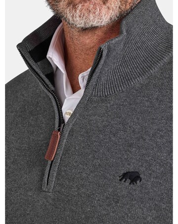 Raging Bull Classic Quarter Zip Knit Charcoal