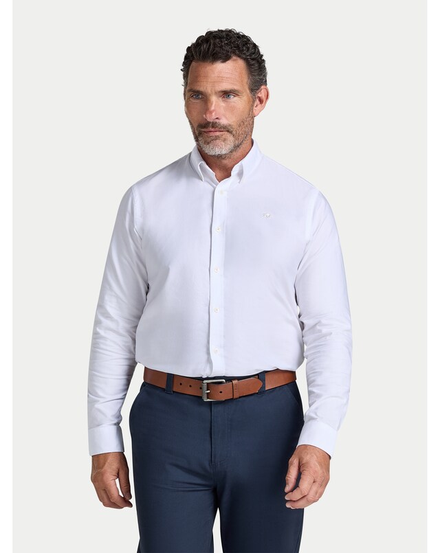 Raging Bull Classic Long Sleeve Oxford Shirt White
