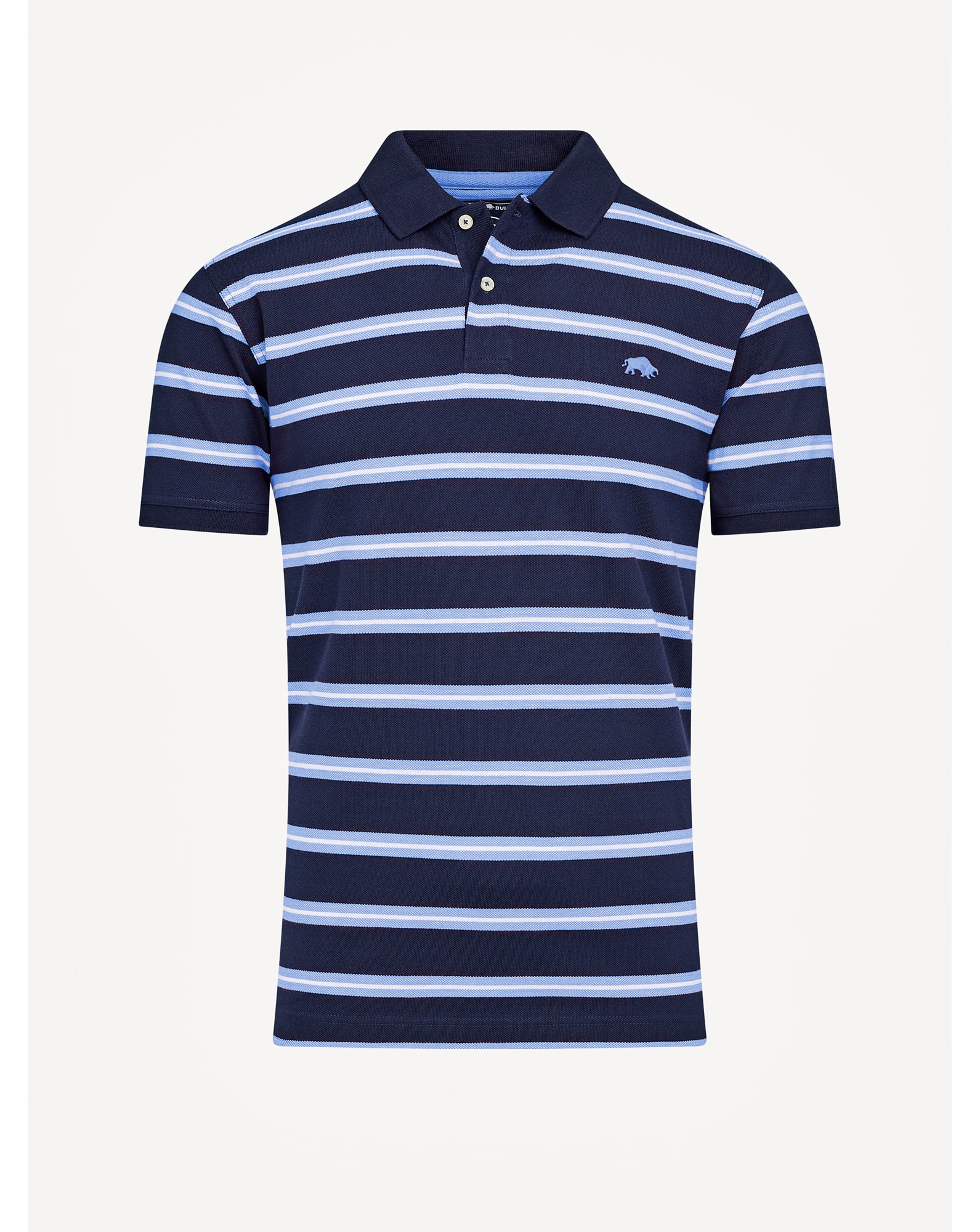 Raging Bull Classic Triple Stripe Birdseye Polo Navy