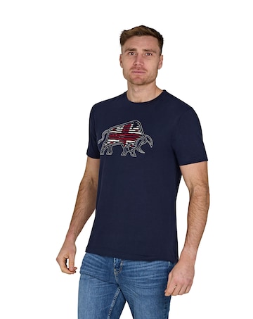 Raging Bull Slash Bull T-Shirt Navy