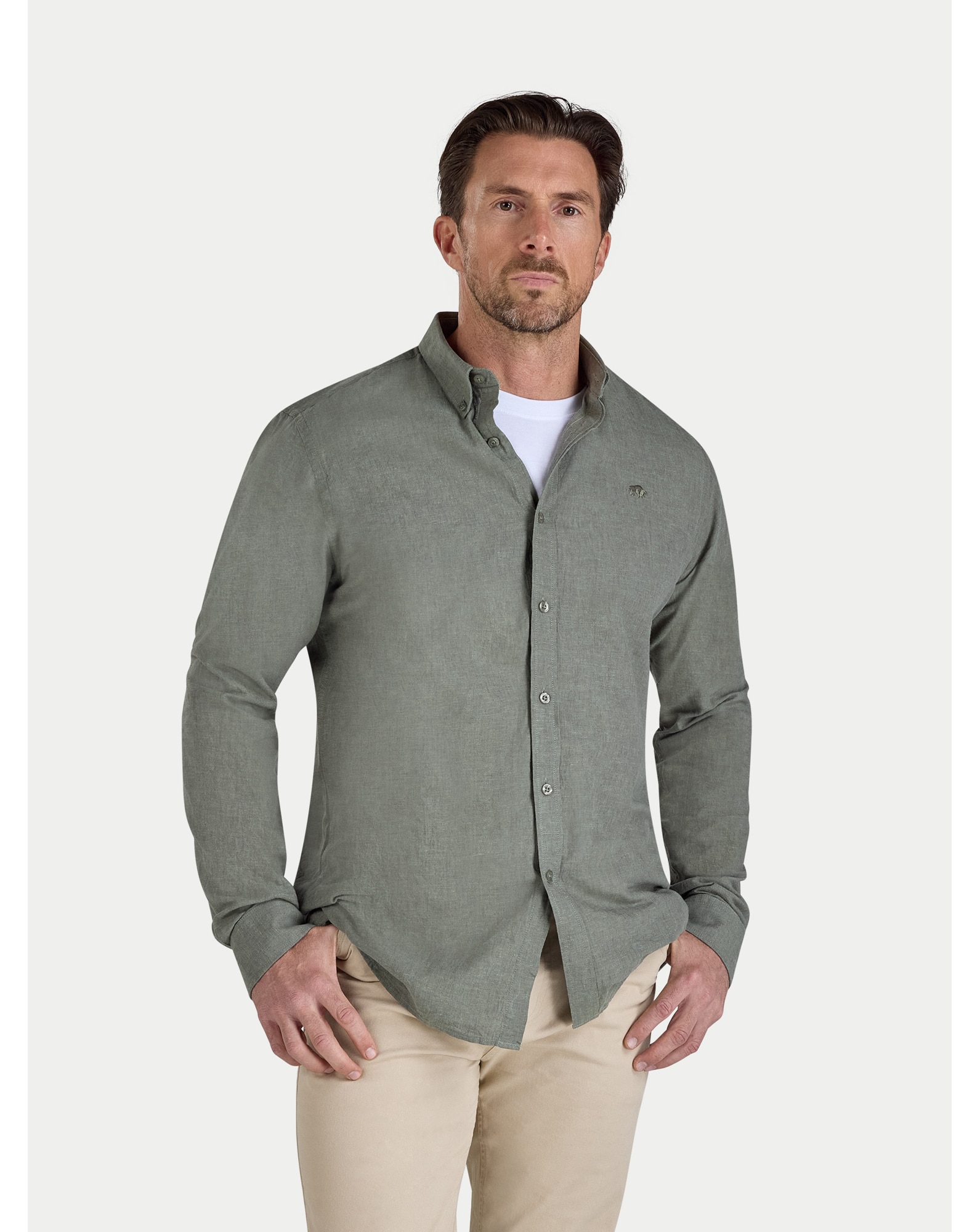 New In - Raging Bull Classic LS Linen Shirt