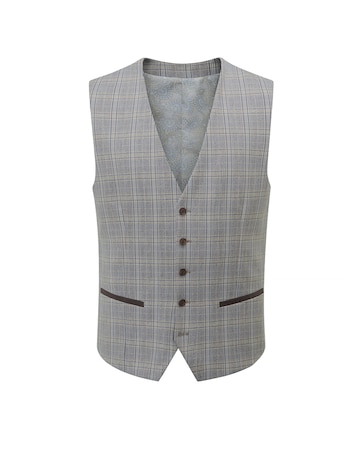 Skopes Dettori Suit Waistcoat Brown/Blue Check