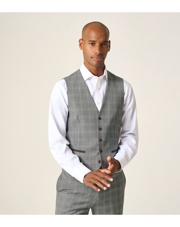 Skopes Dettori Suit Waistcoat Brown/Blue Check