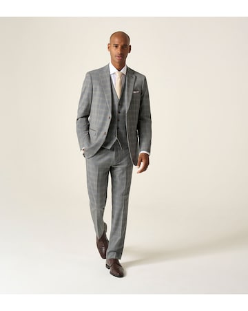 Skopes Dettori Suit Waistcoat Brown/Blue Check