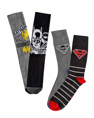 Mens 4pk Superman & Batman Socks